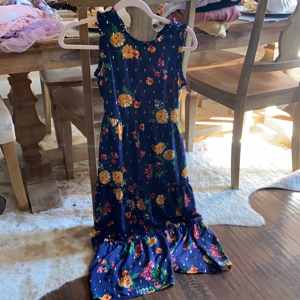 Zunie navy floral maxi dress size 10/12
